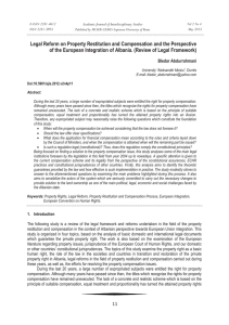 Legal Reform on Property Restitution and Compensation and the Perspective