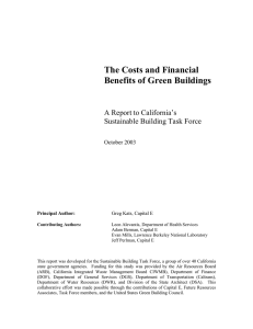 The Costs and Financial Benefits of Green Buildings A Report to California’s