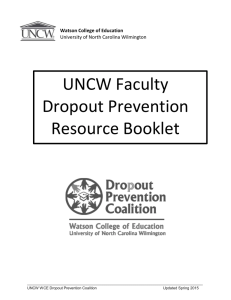 UNCW Faculty Dropout Prevention Resource Booklet