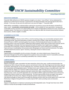 UNCW Sustainability Committee Annual Report 2013-2014 EXECUTIVE SUMMARY