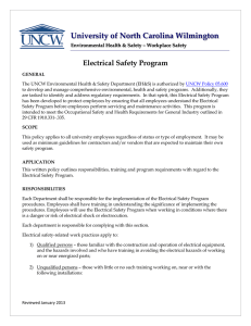University of North Carolina Wilmington Electrical Safety Program