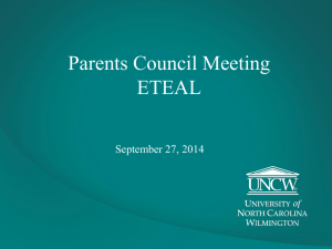 Parents Council Meeting ETEAL September 27, 2014