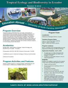 Tropical Ecology and Biodiversity in Ecuador  Educati on Abroad