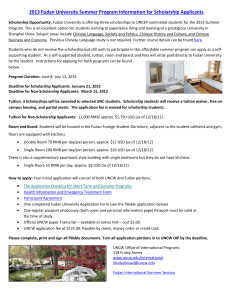 2013 Fudan University Summer Program Information for Scholarship Applicants
