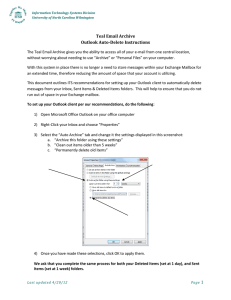 Teal Email Archive Outlook Auto-Delete Instructions