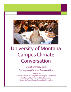 University of Montana Campus Climate Conversation Data Summary from