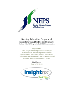 Nursing Education Program of Saskatchewan (NEPS) Exit Survey:
