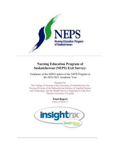 Nursing Education Program of Saskatchewan (NEPS) Exit Survey: