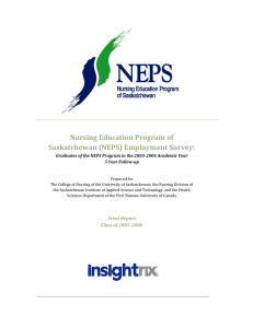 Nursing Education Program of Saskatchewan (NEPS) Employment Survey: