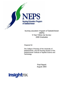 Nursing Education Program of Saskatchewan (NEPS) 5-Year Follow-Up Survey: 2000 Graduates