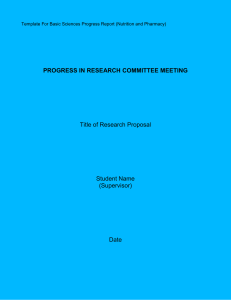 Title of Research Proposal Student Name (Supervisor)