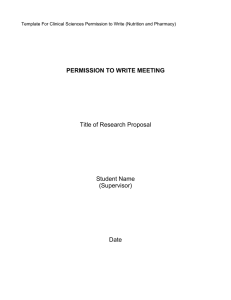 Title of Research Proposal Student Name (Supervisor)