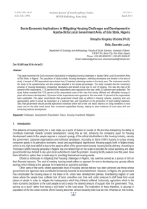 Socio-Economic Implications in Mitigating Housing Challenges and Development in