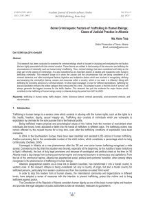 Some Criminogenic Factors of Trafficking in Human Beings; MCSER Publishing, Rome-Italy