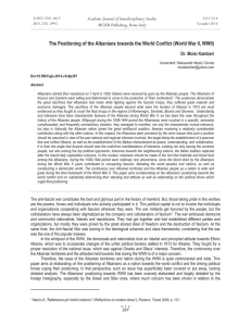 The Positioning of the Albanians towards the World Conflict (World... Academic Journal of Interdisciplinary Studies MCSER Publishing, Rome-Italy Dr. Moisi Kamberi