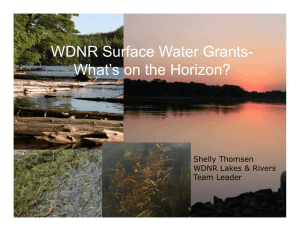 WDNR Surface Water Grants- What’s on the Horizon? Shelly Thomsen