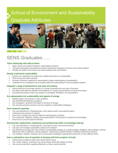 SENS Graduates …. School of Environment and Sustainability Graduate Attributes