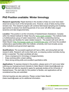 PhD Position available: Winter limnology