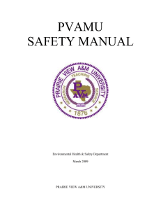 PVAMU SAFETY MANUAL  Environmental Health &amp; Safety Department