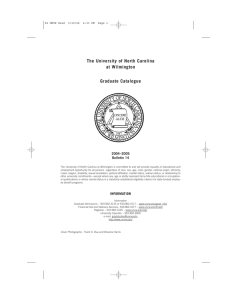 The University of North Carolina at Wilmington Graduate Catalogue 2004–2005