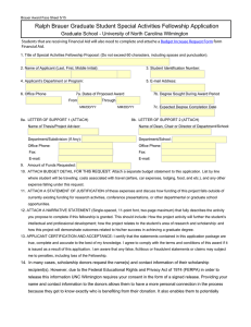 Ralph Brauer Graduate Student Special Activities Fellowship Application form