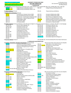 UNIVERSITY STUDIES 2013-2014 THE CORE CURRICULUM
