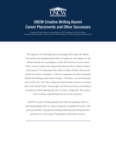 UNCW Creative Writing Alumni Career Placements and Other Successes