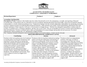 ACCOUNTING TECH/SPECIALIST COMPETENCY ASSESSMENT WORKSHEET Division/Department