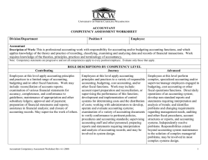 ACCOUNTANT COMPETENCY ASSESSMENT WORKSHEET Division/Department