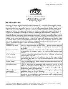 Administrative Associate  Competency Profile :