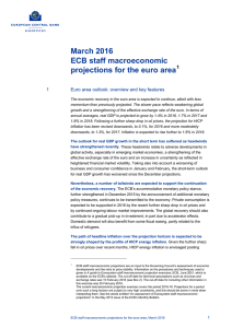 March 2016 ECB staff macroeconomic projections for the euro area
