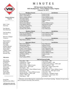 M  I  N  U  T ...  VRE Operations Board Meeting PRTC Headquarters – Prince William County, Virginia