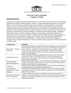 University Library Specialist Competency Profile