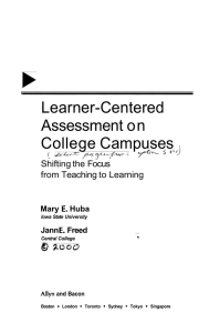 Learner-Centered Assessment on College Campuses 0