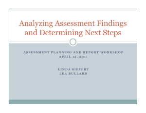 Analyzing Assessment Findings and Determining Next Steps
