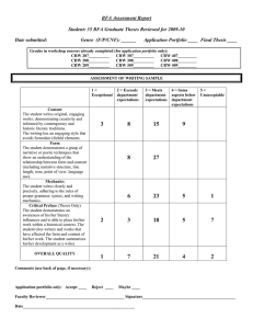 BFA Assessment Report Student: 35 BFA Graduate Theses Reviewed for 2009-10
