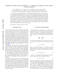 Comparison of flux creep and nonlinear in superconductors − j D. V. Shantsev