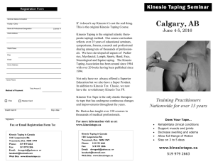 Calgary, AB Kinesio Taping Seminar  June 4-5, 2016
