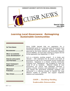 Learning Local Governance:  Reimagining Sustainable Communities Special Issue