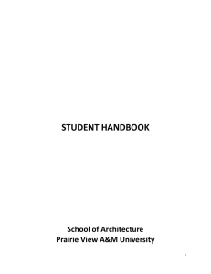 STUDENT HANDBOOK  School of Architecture Prairie View A&amp;M University