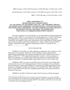 DRPT revisions 1.5.09 to CSXT Revisions 12-19-08 VRE edits 1-12-09... ncaCSX Revisions 1.23.09 VRE revisions 2-11-09  DRPT revisions 2-12-09...