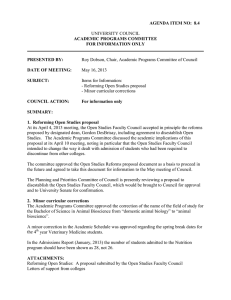 AGENDA ITEM NO:  8.4 ACADEMIC PROGRAMS COMMITTEE FOR INFORMATION ONLY