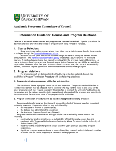 Information Guide for  Course and Program Deletions