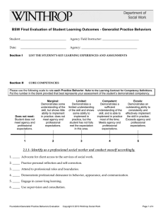 BSW Final Evaluation of Student Learning Outcomes - Generalist Practice...