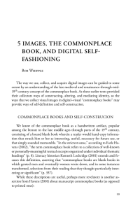 5 IMAGES, THE COMMONPLACE BOOK, AND DIGITAL SELF- FASHIONING