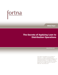 The Secrets of Applying Lean to Distribution Operations White Paper