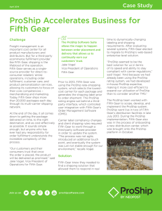 ProShip Accelerates Business for Fifth Gear Case Study Challenge