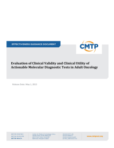 Evaluation of Clinical Validity and Clinical Utility of