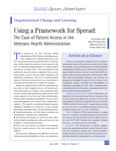 T Using a Framework for Spread: Veterans Health Administration