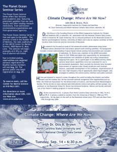 Climate Change: The Planet Ocean Seminar Series